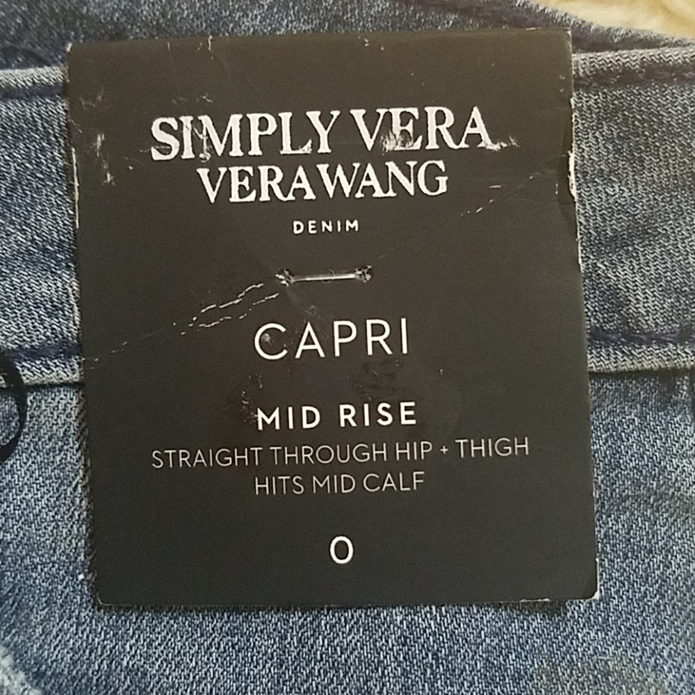 Women's Simply Vera Vera Wang Denim Jeans capris - Picture 3 of 8